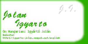 jolan igyarto business card